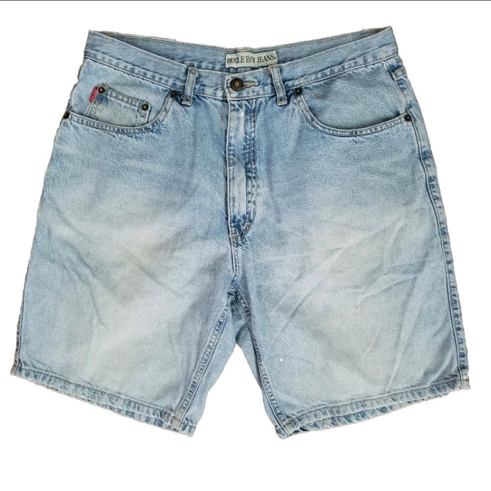 Bugle Boy Jean Shorts Size 34W (Actual 32W) Faded Distressed Y2K 90s VTG Unisex